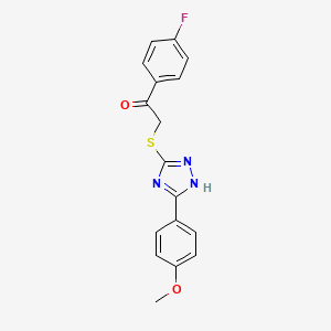 molecular formula C17H14FN3O2S B5804516 1-(4-fluorophenyl)-2-{[5-(4-methoxyphenyl)-4H-1,2,4-triazol-3-yl]thio}ethanone 