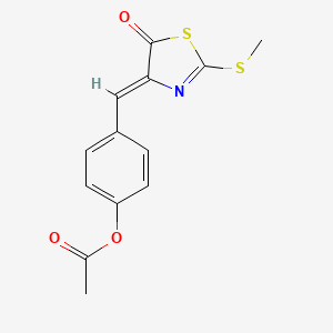 molecular formula C13H11NO3S2 B5804523 4-{[2-(methylthio)-5-oxo-1,3-thiazol-4(5H)-ylidene]methyl}phenyl acetate 