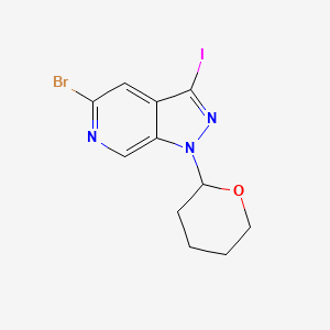 molecular formula C11H11BrIN3O B580454 5-bromo-3-iodo-1-(tetrahydro-2H-pyran-2-yl)-1H-pyrazolo[3,4-c]pyridine CAS No. 1369509-72-7