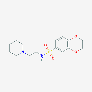 molecular formula C15H22N2O4S B5804557 N-[2-(1-piperidinyl)ethyl]-2,3-dihydro-1,4-benzodioxine-6-sulfonamide 