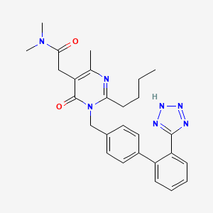 molecular formula C27H31N7O2 B580457 2-(1-((2'-(1H-tetrazol-5-yl)-[1,1'-biphenyl]-4-yl)methyl)-2-butyl-4-methyl-6-oxo-1,6-dihydropyrimidin-5-yl)-n,n-dimethylacetamide CAS No. 178554-19-3