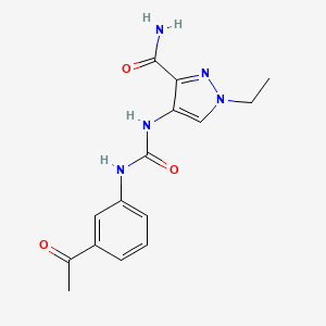 molecular formula C15H17N5O3 B5804609 4-({[(3-acetylphenyl)amino]carbonyl}amino)-1-ethyl-1H-pyrazole-3-carboxamide 