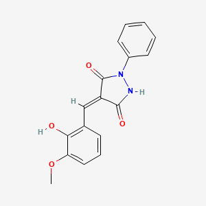 molecular formula C17H14N2O4 B5804625 4-(2-hydroxy-3-methoxybenzylidene)-1-phenyl-3,5-pyrazolidinedione CAS No. 5617-08-3