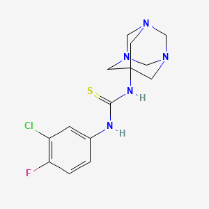 N-(3-chloro-4-fluorophenyl)-N'-1,3,5-triazatricyclo[3.3.1.1~3,7~]dec-7-ylthiourea