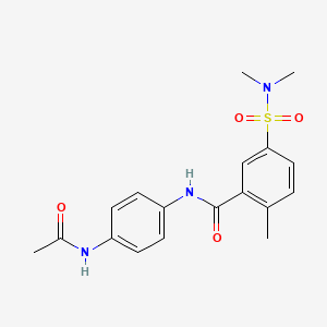 molecular formula C18H21N3O4S B5804717 N-[4-(acetylamino)phenyl]-5-[(dimethylamino)sulfonyl]-2-methylbenzamide 