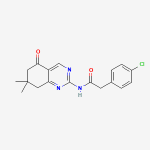 molecular formula C18H18ClN3O2 B5804738 2-(4-chlorophenyl)-N-(7,7-dimethyl-5-oxo-5,6,7,8-tetrahydro-2-quinazolinyl)acetamide 