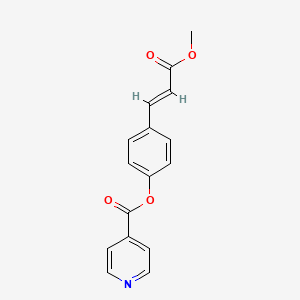 molecular formula C16H13NO4 B5804748 4-(3-methoxy-3-oxo-1-propen-1-yl)phenyl isonicotinate 