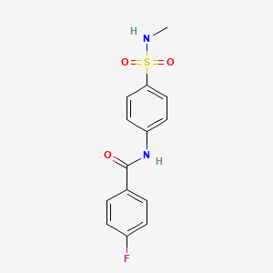 molecular formula C14H13FN2O3S B5804764 4-fluoro-N-{4-[(methylamino)sulfonyl]phenyl}benzamide 