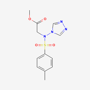 molecular formula C12H14N4O4S B5804857 methyl N-[(4-methylphenyl)sulfonyl]-N-4H-1,2,4-triazol-4-ylglycinate 