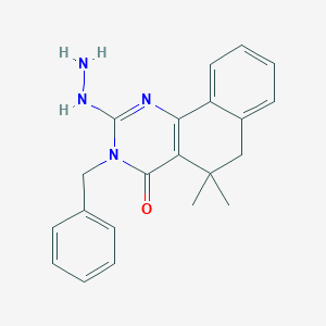 3-benzyl-2-hydrazino-5,5-dimethyl-5,6-dihydrobenzo[h]quinazolin-4(3H)-one