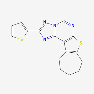 molecular formula C16H14N4S2 B5804873 2-(2-thienyl)-9,10,11,12-tetrahydro-8H-cyclohepta[4,5]thieno[3,2-e][1,2,4]triazolo[1,5-c]pyrimidine 