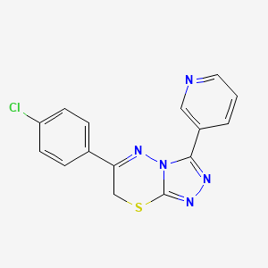molecular formula C15H10ClN5S B5804899 6-(4-chlorophenyl)-3-(3-pyridinyl)-7H-[1,2,4]triazolo[3,4-b][1,3,4]thiadiazine 
