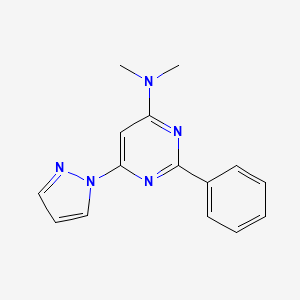 molecular formula C15H15N5 B5804952 N,N-dimethyl-2-phenyl-6-(1H-pyrazol-1-yl)-4-pyrimidinamine 