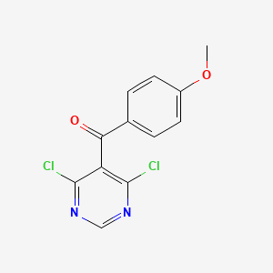 molecular formula C12H8Cl2N2O2 B580497 (4,6-二氯嘧啶-5-基)(4-甲氧基苯基)甲酮 CAS No. 1245646-55-2