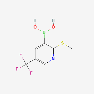 molecular formula C7H7BF3NO2S B580498 2-甲硫基-5-三氟甲基吡啶-3-硼酸 CAS No. 1256346-08-3