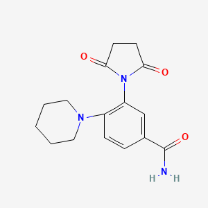 molecular formula C16H19N3O3 B5804999 3-(2,5-dioxo-1-pyrrolidinyl)-4-(1-piperidinyl)benzamide 