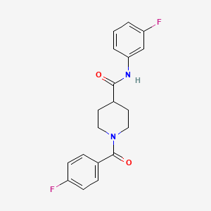 molecular formula C19H18F2N2O2 B5805001 1-(4-fluorobenzoyl)-N-(3-fluorophenyl)-4-piperidinecarboxamide 