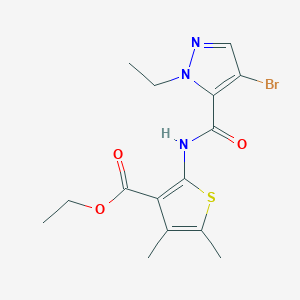 molecular formula C15H18BrN3O3S B5805016 ethyl 2-{[(4-bromo-1-ethyl-1H-pyrazol-5-yl)carbonyl]amino}-4,5-dimethyl-3-thiophenecarboxylate 