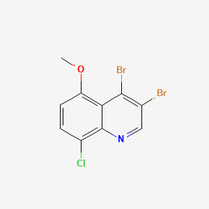 molecular formula C10H6Br2ClNO B580504 3,4-Dibromo-8-chloro-5-methoxyquinoline CAS No. 1210112-69-8