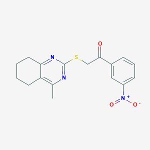molecular formula C17H17N3O3S B5805073 2-[(4-methyl-5,6,7,8-tetrahydro-2-quinazolinyl)thio]-1-(3-nitrophenyl)ethanone 