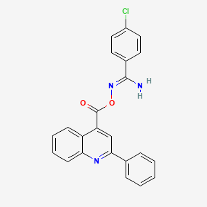 molecular formula C23H16ClN3O2 B5805075 4-chloro-N'-{[(2-phenyl-4-quinolinyl)carbonyl]oxy}benzenecarboximidamide 