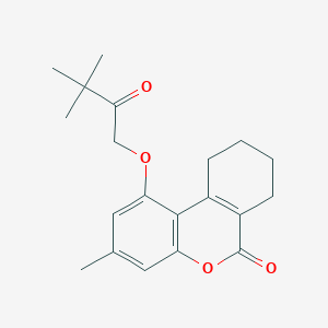molecular formula C20H24O4 B5805119 1-(3,3-dimethyl-2-oxobutoxy)-3-methyl-7,8,9,10-tetrahydro-6H-benzo[c]chromen-6-one 