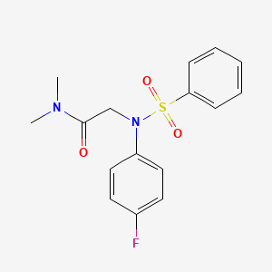 molecular formula C16H17FN2O3S B5805164 N~2~-(4-fluorophenyl)-N~1~,N~1~-dimethyl-N~2~-(phenylsulfonyl)glycinamide 