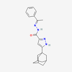 molecular formula C22H26N4O B5805168 3-(1-adamantyl)-N'-(1-phenylethylidene)-1H-pyrazole-5-carbohydrazide 