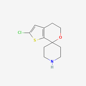 molecular formula C11H14ClNOS B580517 2'-Chloro-4',5'-dihydrospiro[piperidine-4,7'-thieno[2,3-c]pyran] CAS No. 1307381-31-2
