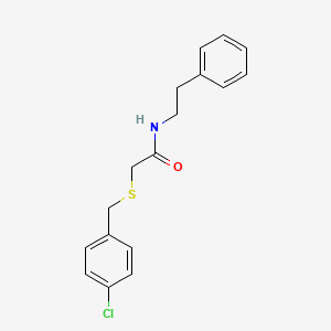 molecular formula C17H18ClNOS B5805229 2-[(4-chlorobenzyl)thio]-N-(2-phenylethyl)acetamide 