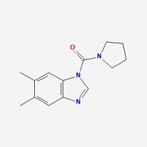 molecular formula C14H17N3O B5805253 5,6-dimethyl-1-(1-pyrrolidinylcarbonyl)-1H-benzimidazole 