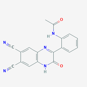 molecular formula C18H11N5O2 B5805259 N-[2-(6,7-dicyano-3-hydroxy-2-quinoxalinyl)phenyl]acetamide 