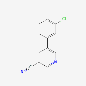 molecular formula C12H7ClN2 B580526 5-(3-Chlorophenyl)nicotinonitrile CAS No. 1266996-42-2
