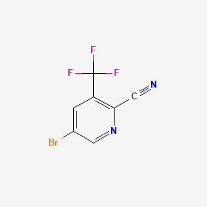 molecular formula C7H2BrF3N2 B580532 5-Bromo-2-cyano-3-(trifluoromethyl)pyridine CAS No. 1214377-57-7