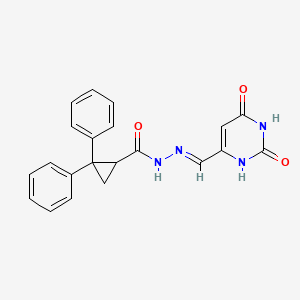 molecular formula C21H18N4O3 B5805323 N'-[(2,6-dioxo-1,2,3,6-tetrahydro-4-pyrimidinyl)methylene]-2,2-diphenylcyclopropanecarbohydrazide 