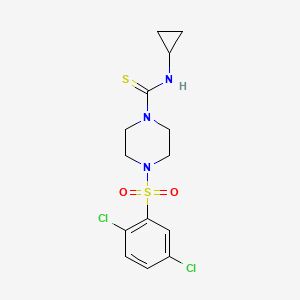 molecular formula C14H17Cl2N3O2S2 B5805350 N-cyclopropyl-4-[(2,5-dichlorophenyl)sulfonyl]-1-piperazinecarbothioamide 