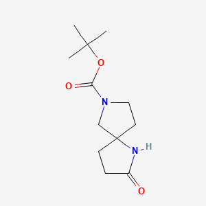 molecular formula C12H20N2O3 B580541 叔丁基 2-氧代-1,7-二氮杂螺[4.4]壬烷-7-羧酸酯 CAS No. 1160246-72-9