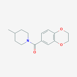 molecular formula C15H19NO3 B5805412 1-(2,3-dihydro-1,4-benzodioxin-6-ylcarbonyl)-4-methylpiperidine 