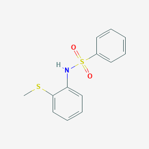 molecular formula C13H13NO2S2 B5805423 N-[2-(methylthio)phenyl]benzenesulfonamide 