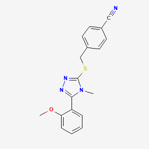 molecular formula C18H16N4OS B5805456 4-({[5-(2-methoxyphenyl)-4-methyl-4H-1,2,4-triazol-3-yl]thio}methyl)benzonitrile 