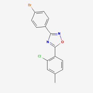 molecular formula C15H10BrClN2O B5805479 3-(4-bromophenyl)-5-(2-chloro-4-methylphenyl)-1,2,4-oxadiazole 