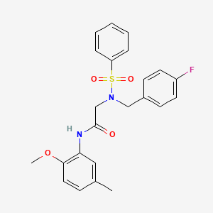 molecular formula C23H23FN2O4S B5805484 N~2~-(4-fluorobenzyl)-N~1~-(2-methoxy-5-methylphenyl)-N~2~-(phenylsulfonyl)glycinamide 