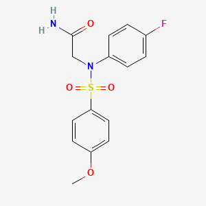 molecular formula C15H15FN2O4S B5805492 N~2~-(4-fluorophenyl)-N~2~-[(4-methoxyphenyl)sulfonyl]glycinamide 