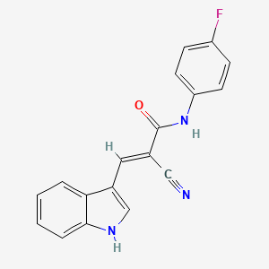 molecular formula C18H12FN3O B5805502 2-cyano-N-(4-fluorophenyl)-3-(1H-indol-3-yl)acrylamide 