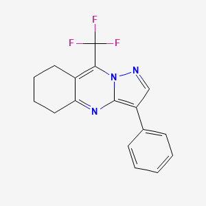 molecular formula C17H14F3N3 B5805508 3-phenyl-9-(trifluoromethyl)-5,6,7,8-tetrahydropyrazolo[5,1-b]quinazoline 