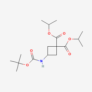 molecular formula C17H29NO6 B580552 3-叔丁氧羰基氨基-环丁烷-1,1-二甲酸二异丙酯 CAS No. 1363382-20-0