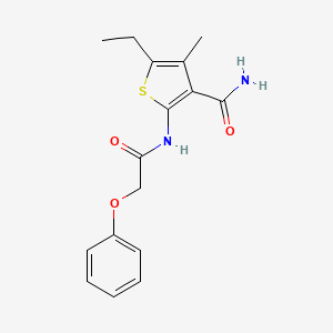 molecular formula C16H18N2O3S B5805556 5-ethyl-4-methyl-2-[(phenoxyacetyl)amino]-3-thiophenecarboxamide CAS No. 5539-99-1