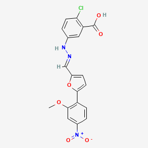 2-chloro-5-(2-{[5-(2-methoxy-4-nitrophenyl)-2-furyl]methylene}hydrazino)benzoic acid
