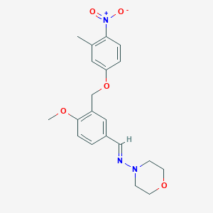 molecular formula C20H23N3O5 B5805573 N-{4-methoxy-3-[(3-methyl-4-nitrophenoxy)methyl]benzylidene}-4-morpholinamine 