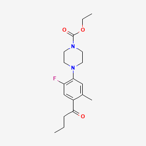 ethyl 4-(4-butyryl-2-fluoro-5-methylphenyl)-1-piperazinecarboxylate